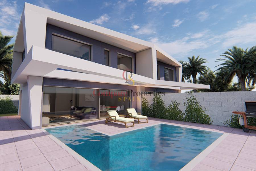 Neubau - Villa - Gran Alacant - Semi-detached double height villa with the possibility of up to 4 bedrooms, with an American or independent kitchen.